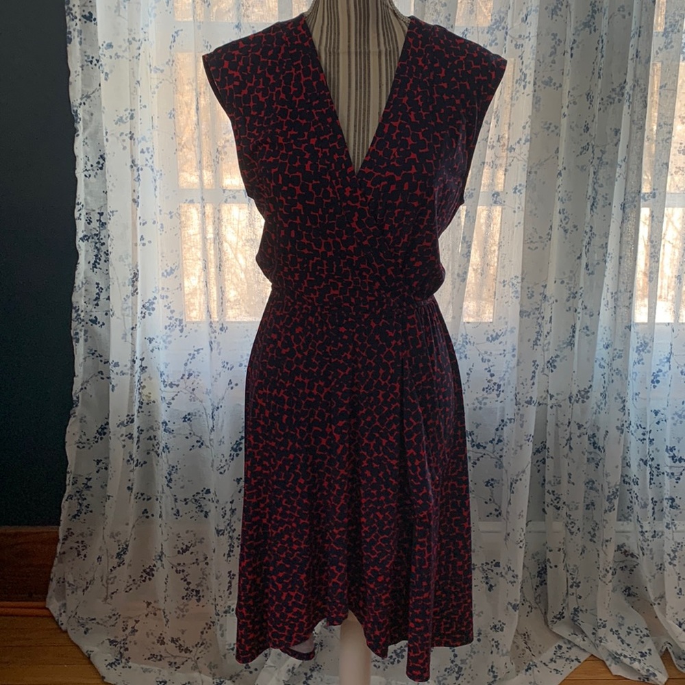 EUC small cap sleeve BCBG faux wrap dress,$22